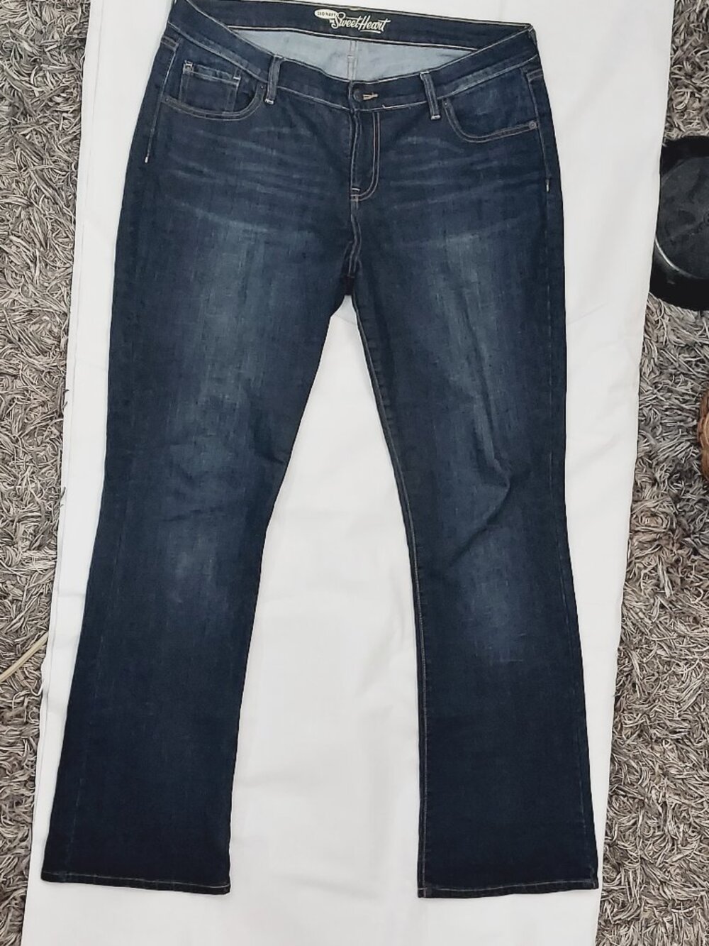 Old Navy Womens The Sweetheart Bootcut Jeans Dark Denim Mid Rise Size 14 Regular